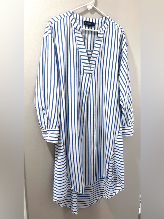 Eloquii Dresses & Skirts - Eloquii Blue White Stripe Tunic Shirt Dress, Plus Size 18/20